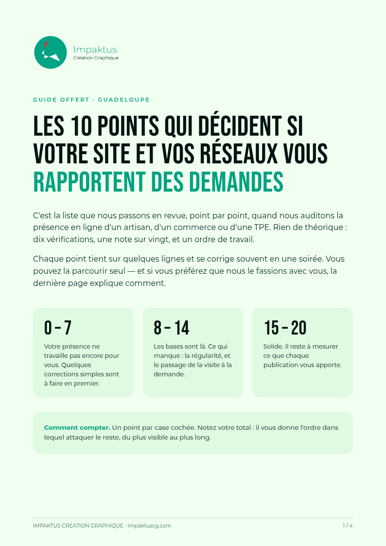 Couverture du guide « Les 10 points » : un document de quatre pages